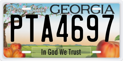 GA license plate PTA4697