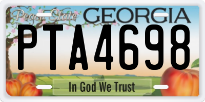 GA license plate PTA4698