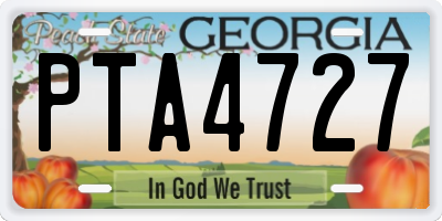 GA license plate PTA4727