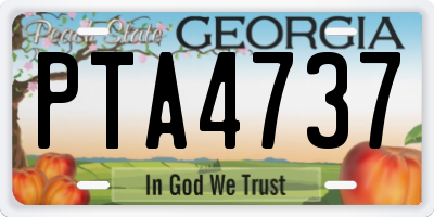 GA license plate PTA4737