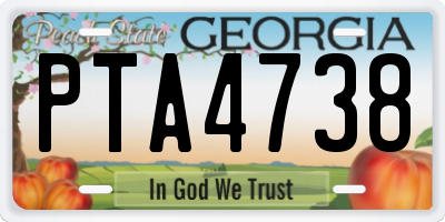 GA license plate PTA4738