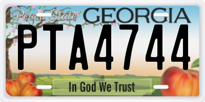 GA license plate PTA4744