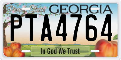 GA license plate PTA4764