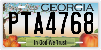 GA license plate PTA4768