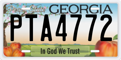 GA license plate PTA4772