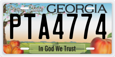 GA license plate PTA4774