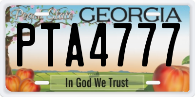 GA license plate PTA4777
