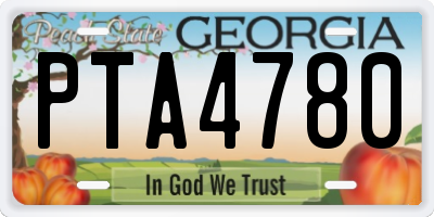 GA license plate PTA4780