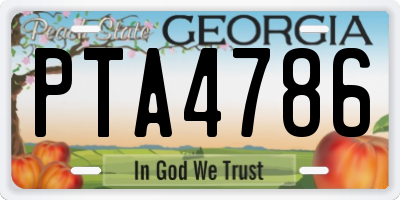 GA license plate PTA4786
