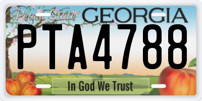 GA license plate PTA4788