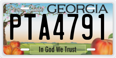 GA license plate PTA4791