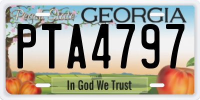 GA license plate PTA4797