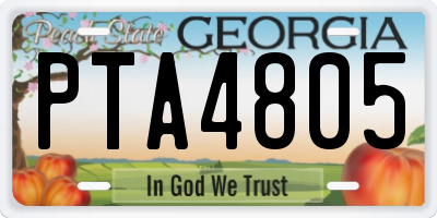 GA license plate PTA4805