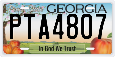 GA license plate PTA4807