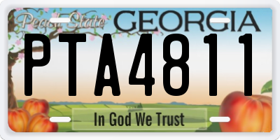 GA license plate PTA4811