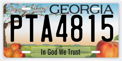 GA license plate PTA4815