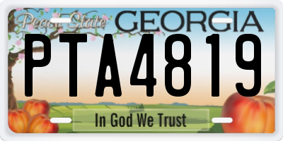 GA license plate PTA4819