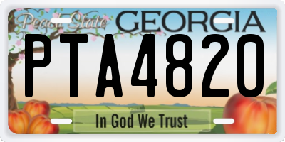 GA license plate PTA4820