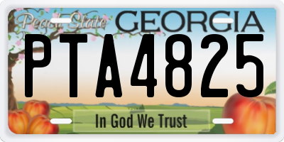 GA license plate PTA4825