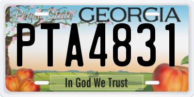 GA license plate PTA4831