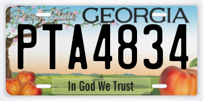 GA license plate PTA4834