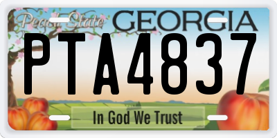 GA license plate PTA4837