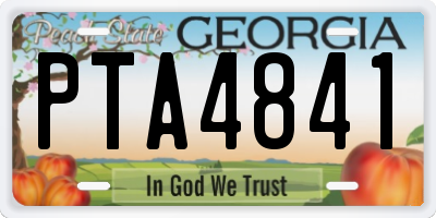 GA license plate PTA4841