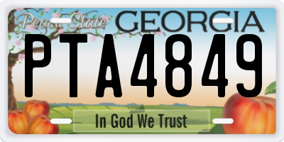 GA license plate PTA4849