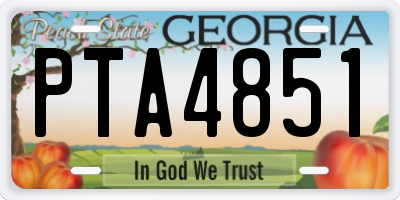 GA license plate PTA4851