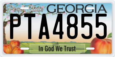 GA license plate PTA4855