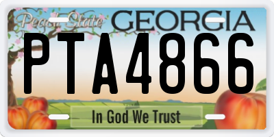 GA license plate PTA4866
