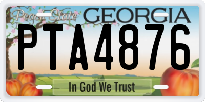 GA license plate PTA4876