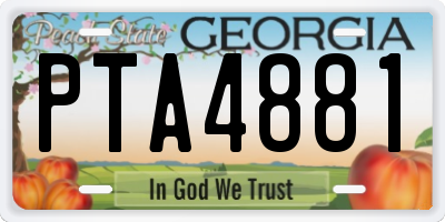 GA license plate PTA4881