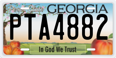 GA license plate PTA4882