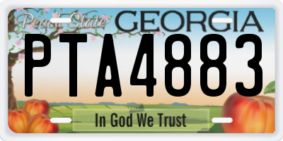 GA license plate PTA4883