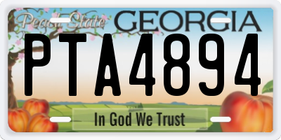 GA license plate PTA4894