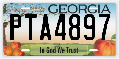 GA license plate PTA4897