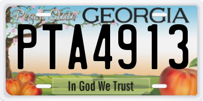 GA license plate PTA4913