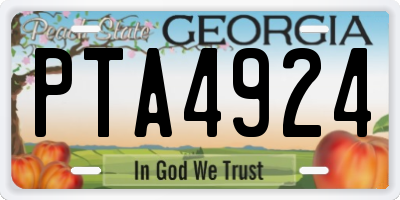 GA license plate PTA4924