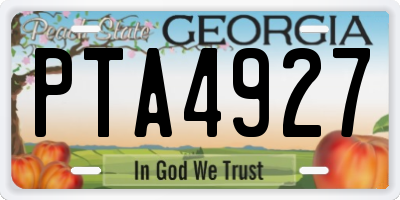 GA license plate PTA4927