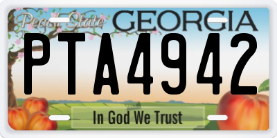 GA license plate PTA4942