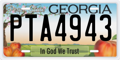 GA license plate PTA4943