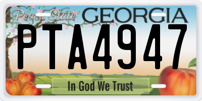 GA license plate PTA4947