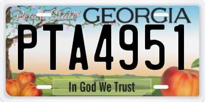 GA license plate PTA4951