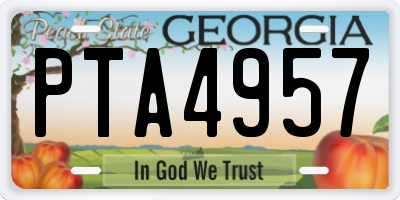 GA license plate PTA4957