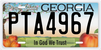 GA license plate PTA4967