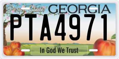 GA license plate PTA4971