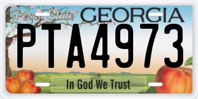 GA license plate PTA4973