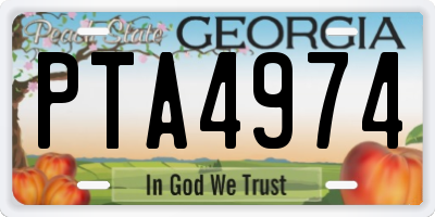 GA license plate PTA4974