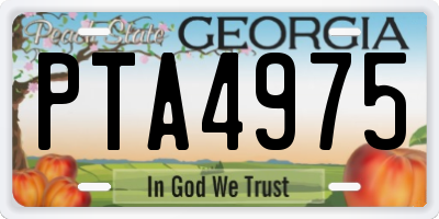 GA license plate PTA4975